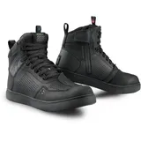 SHIMA REBEL 2.0 Motorrad Schuhe Herren Leder Wasserdicht Motorradstiefel Protektoren Sneaker Rutschfeste Sohle Knöchelstütze Seitlicher Reißverschluss Bikerboots (Frauen, Wasserdicht Schwarz, 38)