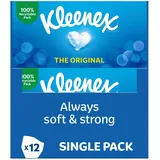 Kleenex Original Gesichtstücher - 12er Pack Taschentuchboxen - Weiche Taschentücher für den täglichen Gebrauch - Sanft zur Haut Ihrer Familie mit einem Hauch von Baumwolle