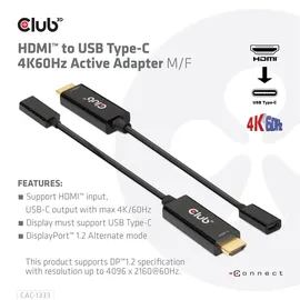 Club 3D HDMI auf USB Typ-C 4K60Hz aktiver Adapter St./Bu.