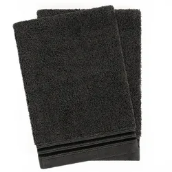 Waschlappen HAMMETEX "2er-Set Waschlappen 15x22 cm, 100% Baumwolle, weich und saugfähig", grau (antrasit), B:15cm L:22cm, Baumwolle, Waschlappen