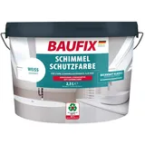 Baufix Schimmelschutzfarbe weiss, seidenmatt, 2.5 Liter, Weiße Wandfarbe, Anti Schimmel Farbe für innen, mit Filmschutz gegen Schimmel, für Bad/Küche/WC