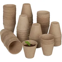 Relaxdays Anzuchttopf 7,5 x 8 cm beige