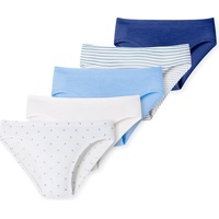 SCHIESSER - Slips Dots&Stripes 5er Pack in blau/weiß, Gr.92,