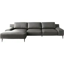 Designwerk Eckcouch Leder 3-Sitzer Grau