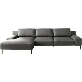 Designwerk Eckcouch Leder 3-Sitzer Grau