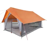 vidaXL Campingzelt 5 Personen Grau und Orange Wasserdicht