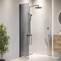 Badplaats Rizani Walk-In-Dusche 40 x 200 cm Schwarz getönt