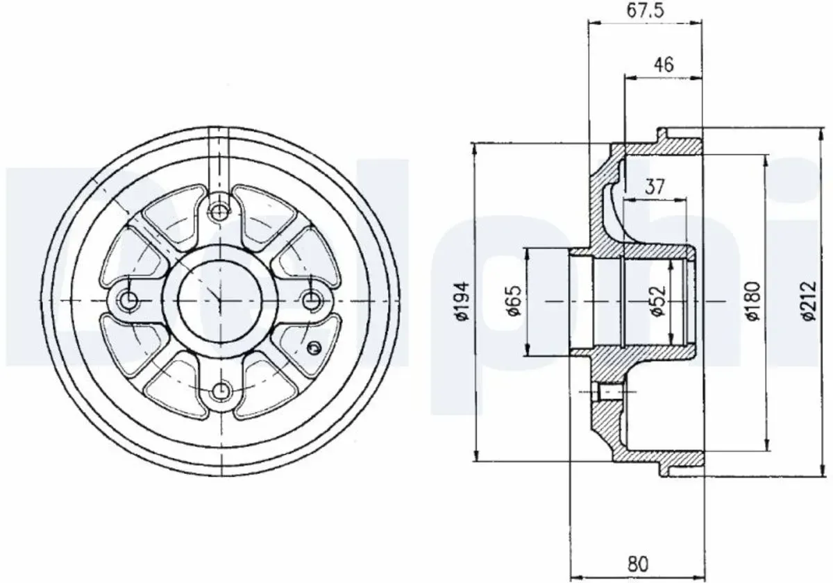 Tambour de frein DELPHI BF324