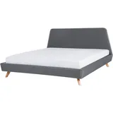 Beliani Polsterbett 180 x 200 cm Grau