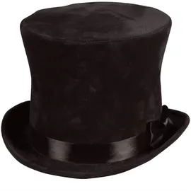 Thetru Kostüm Zubehör Zylinder mit Hutband schwarz Karneval Fasching Gr. 59/60