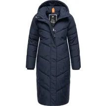 Ragwear Damen Winterjacke langer Regenmantel Steppmantel wasserdicht warm gefüttert mit Kapuze Suminka Navy Gr. 4XL - 4XL