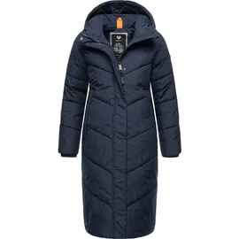 Ragwear Damen Winterjacke langer Regenmantel Steppmantel wasserdicht warm gefüttert mit Kapuze Suminka Navy Gr. 4XL - 4XL