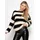 SASSYCLASSY Gestreifter Strickpullover Schwarz S