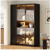 modfu Vitrine 110 x 35 x 160 cm Schwarz