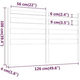 vidaXL Kopfteil 126x4x100 cm Massivholz Kiefer