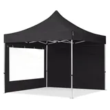 TOOLPORT Faltpavillon 3 x 3 m inkl. 2 Seitenteile Schwarz