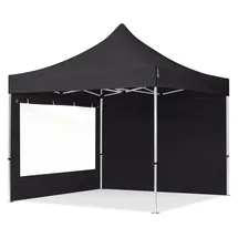 TOOLPORT Faltpavillon 3 x 3 m inkl. 2 Seitenteile Schwarz