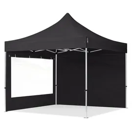 TOOLPORT Faltpavillon 3 x 3 m inkl. 2 Seitenteile Schwarz