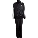 Adidas Unisex Kinder Essentials 3-Stripes Woven Tracksuit, Black/MGH solid Grey, 7-8 Years