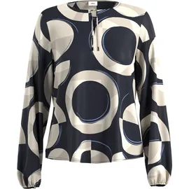 s.Oliver BLACK LABEL Langarmbluse mit All-Over Print s.Oliver BLACK LABEL BLUE ECRU