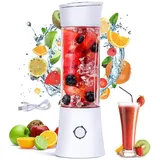 Rosaking Smoothie-Maker Smoothie Maker mit leistungsstarkem Motor 6 Edelstahlklingen, 480ml Blender Bottle. Kompakter Mixer Smoothie Maker weiß