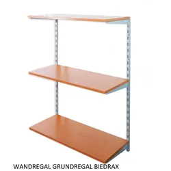 Biedrax Wandregal - Grundregal 20 x 80 x 100 cm, Farbe silber - 3 Fachboden Kirsche