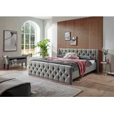 Atlantic Home Collection Polsterbett »TAMINA mit Chesterfieldoptik Kopf- und Fußteil«, erhältlich in den Breiten 160cm & 180cm, grau
