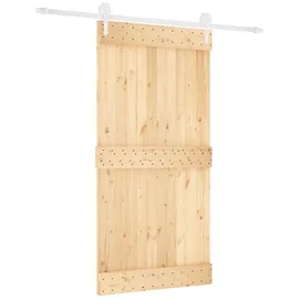 vidaXL Schiebetür rechts 100 x 210 cm Braun/Weiß