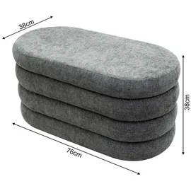 Rebecca Mobili Hocker Rebecca 38 x 76 x 38 cm Grau Polyester