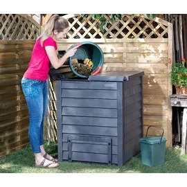 GARANTIA Thermo-Wood Komposter 400 Liter inkl. Bodengitter anthrazit-braun