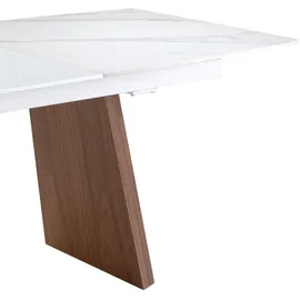 ac angel cerda Angel Cerdá Ausziehbarer Esstisch ovales Fass Porzellanmarmor aus Walnuss 1134