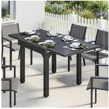 Outsunny Gartentisch Ausziehbar 80-160 x 80 x 75 cm Schwarz/Grau