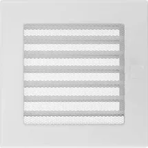 Kratki Lüftungsgitter Kamingitter 17cm x 17cm Weiss mit Jalousien