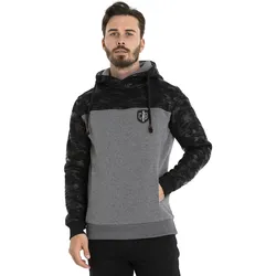 Kapuzensweatshirt CIPO & BAXX, Herren, Gr. L, grau (anthrazit), Sweatware, Obermaterial: 70% Baumwolle, 30% Polyester, colorblocking, casual, Langarm, Sweatshirts