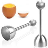 Dncvb 2Pcs Eieröffner mit Kugel Super Zeitsparend, Premium Eierköpfer Edelstahl Eier Cutter Durchmesser 40mm Eierschalensollbruchstellenverursacher für Rohe und Gekochte Eier