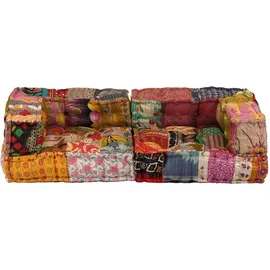 vidaXL 2-Sitzer Modularer Pouf Patchwork Stoff