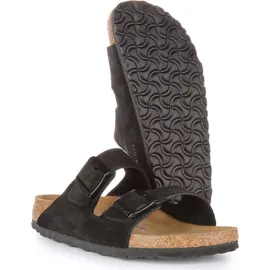 Birkenstock Arizona Weichbettung Veloursleder schmal schwarz 41