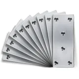 Nuts OT nuts 10 Stück Flachverbinder Edelstahl 48mm×125mm Lochplatte Metall Verbindungsblech Metallverbinder Metallplatte mit Löchern Holzverbinder für Tische Stühle Türrahmen Verbindung Holzmöbeln