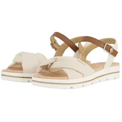 TOM TAILOR Damen Flache Sandalen mit Verschluss-Schnallen, beige, Uni, Gr. 37