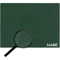 alles-meine.de GmbH XL große - Schreibtischunterlage/Unterlage - Größe & Modell & Farbwahl - 60 cm x 40 cm - Leder Effekt - dunkel grün/Oliv - inkl. Name - abwischbar - rutsc..
