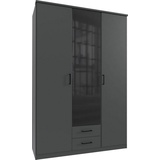 WIMEX Drehtürenschrank »Soest«, mit Farbglas-Tür, wahlweise 135 oder 180cm breit, schwarz B/H/T: ca. 135x199x58 cm x 198 cm x 58 cm