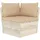 vidaXL Garten-Paletten-Ecksofa mit Kissen beige