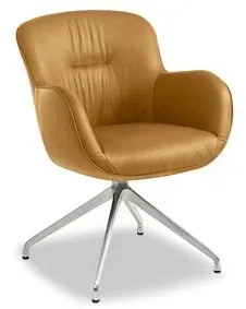 Segmüller Werkstätten Stuhlsessel Tilda02 Leder Orange Ocker