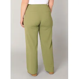 Base Level Curvy "Arah", Damen, Gr. 54/56, Länge 30, grün, Web, Obermaterial: 97% Polyester, 3% Elasthan, loose fit extralang, Hosen Treggings, mit elastischem Bund