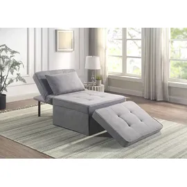 Atlantic Home Collection Sessel, Liege, Hocker Finn, Polyester, Grau, BxTxH: 80cm x 72cm x 43cm