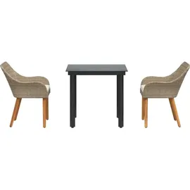 vidaXL Garten Essgruppe 3-tlg. Beige