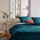 Atmosphera Dolce Bettüberwurf 240 x 260 cm Blau/Weiß