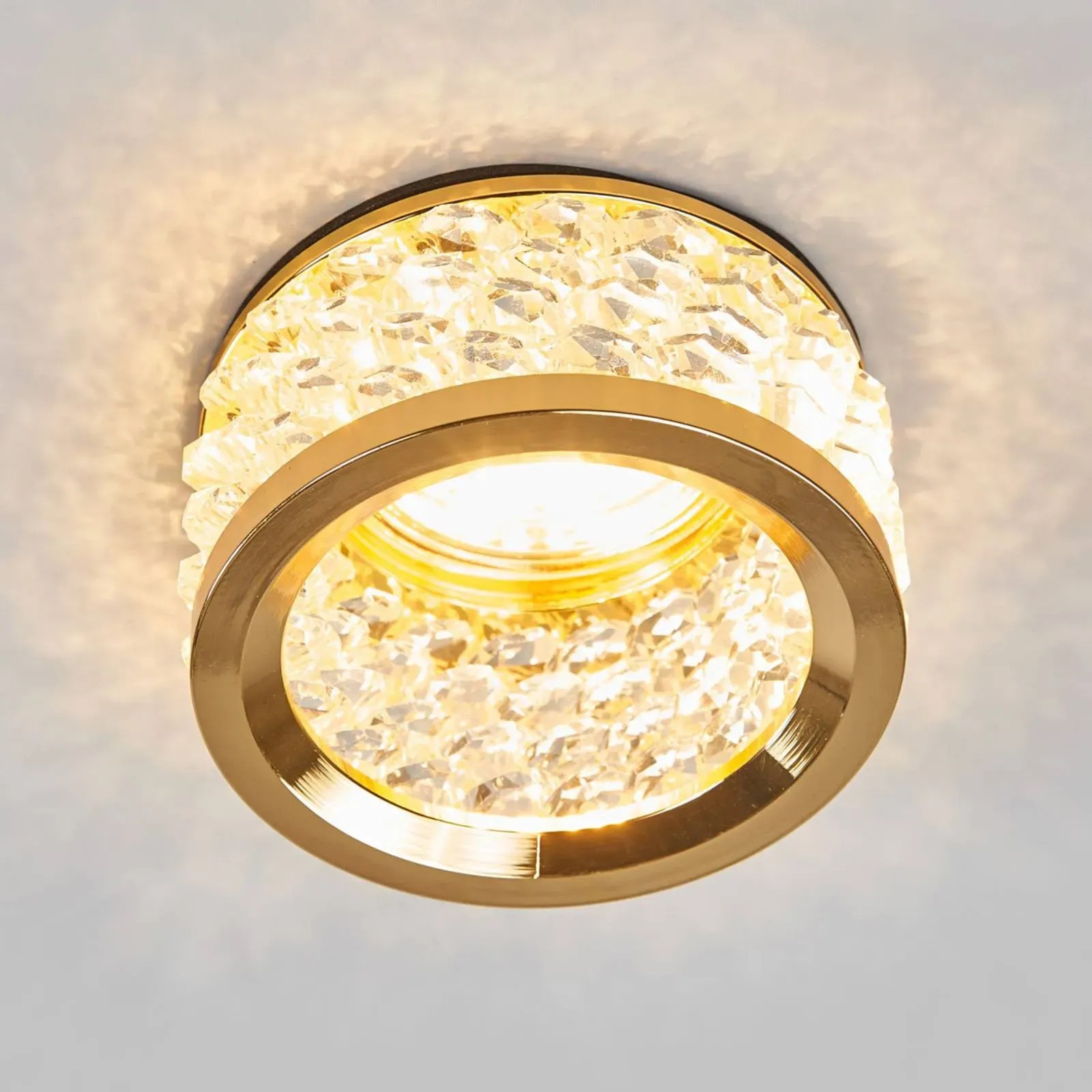 ORION Mit Kristallschmuck -Einbauleuchte Iwen gold IWEN, dimmbar, messing / gold, für Wohn- / Esszimmer, Metall, Einbaustrahler - 8.1 cm - 8.1 cm - 4.1 cm