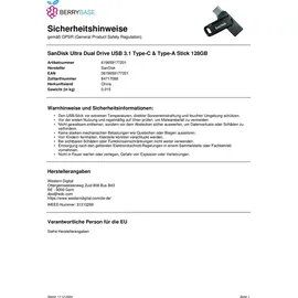 SanDisk Ultra Dual Drive Go 128 GB Schwarz USB-C 3.1