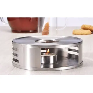 Hi Haushalt International Edelstahl Stövchen mit Teelichthalter rund 15,5cm 34012
